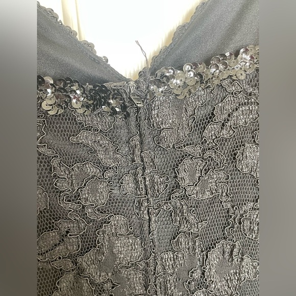 Vintage Masquerade Black Lace Satin Mini Dress Bow Detail 80s Cocktail Party | 9 - Picture 7 of 13